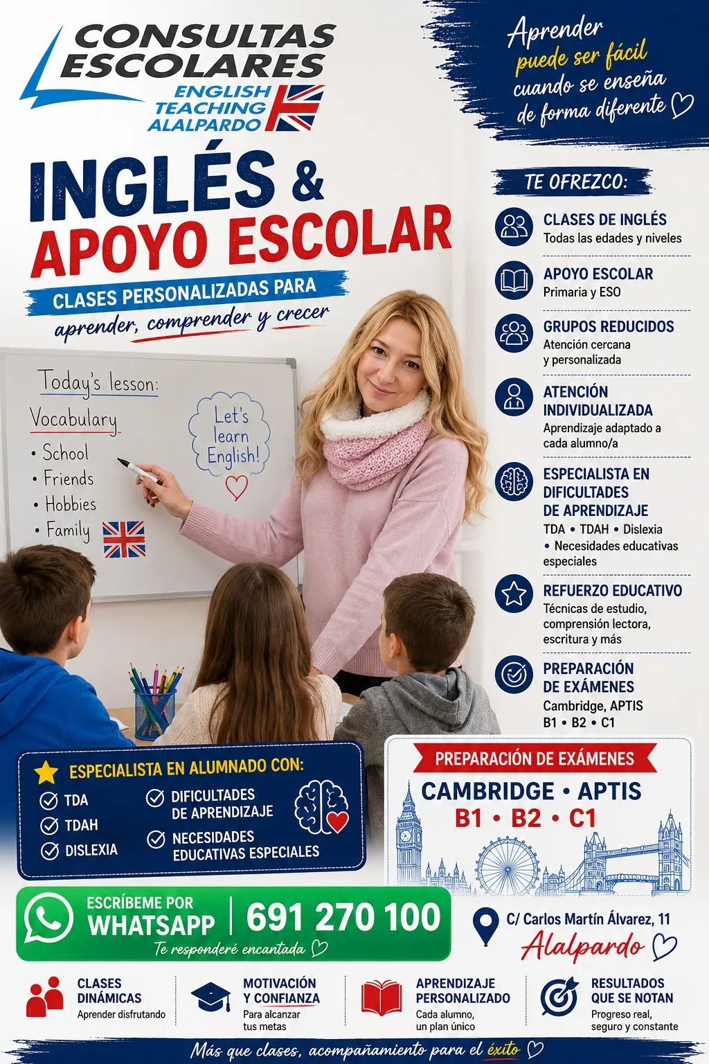 Miss Belén, profesora de inglés en Alalpardo